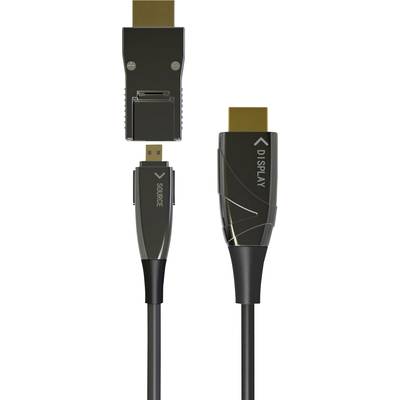 TECHly HDMI Cavo Spina USB-C® 20.00 m Nero ICOC-HDMI-HY2D-020 Cavo ottico attivo Cavo HDMI-0