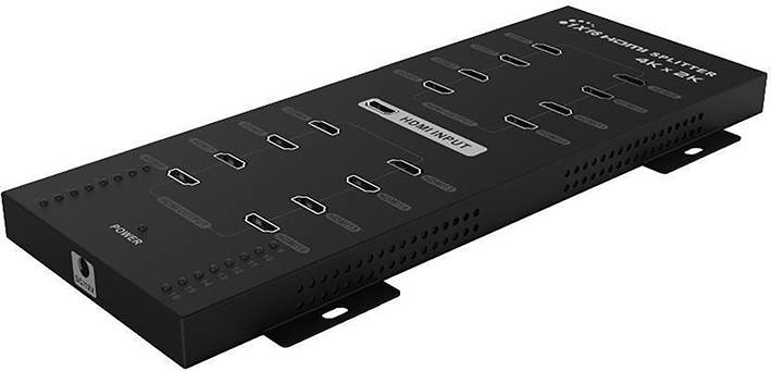 TECHly IDATA-HDMI-4K16 Distributore, splitter HDMI Predisposto alla riproduzione 3D, Predisposto Ultra HD, Per montaggio a parete 3840 x 2160 Pixel Nero