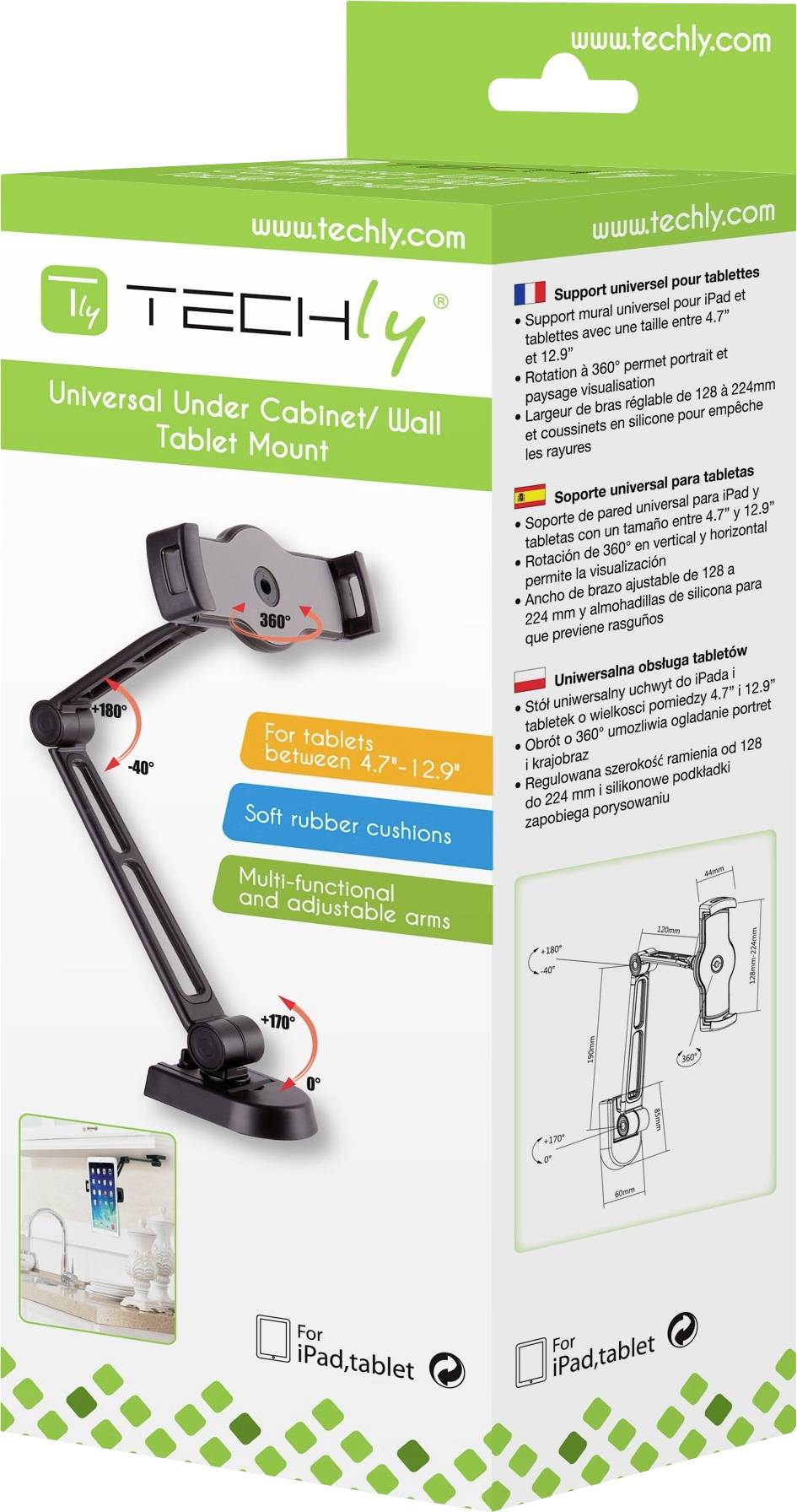 TECHly ICA-TBL-2802 Supporto per tablet Universale 11,9 cm (4,7") - 32 cm (12,6")-2
