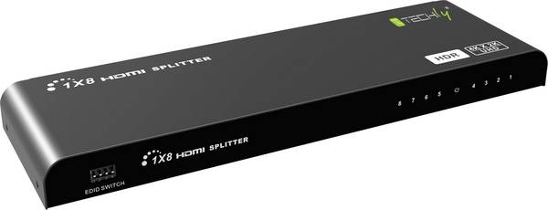 TECHly IDATA-HDMI2-4K8HDR  Distributore, splitter HDMI  3840 x 2160 Pixel Nero