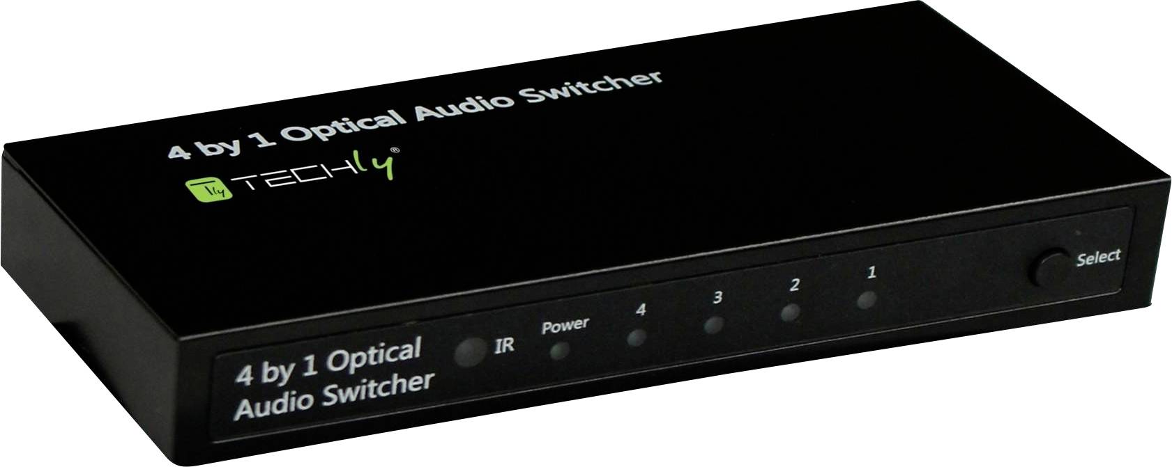 Techly Switch Audio Toslink 4 Porte con Telecomando IR IDATA TOS-SW4 IDATA TOS-SW4-0
