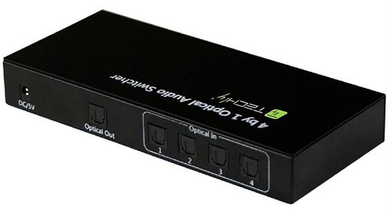Techly Switch Audio Toslink 4 Porte con Telecomando IR IDATA TOS-SW4 IDATA TOS-SW4-1