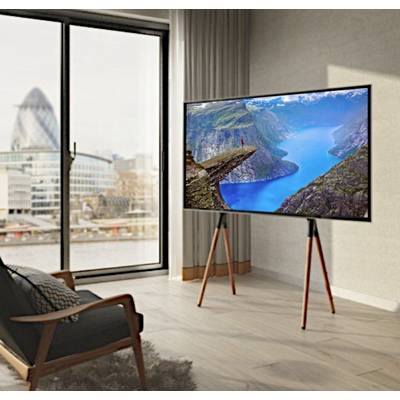 TECHLY Supporto a Pavimento per TV LCD/LED/Plasma 49-70'' stile cavalletto Noce scuro-0