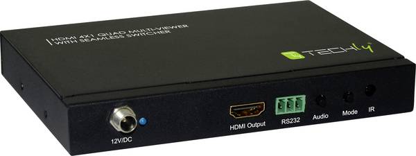 TECHLY Multiview HDMI 4x1 con switch seamless Nero