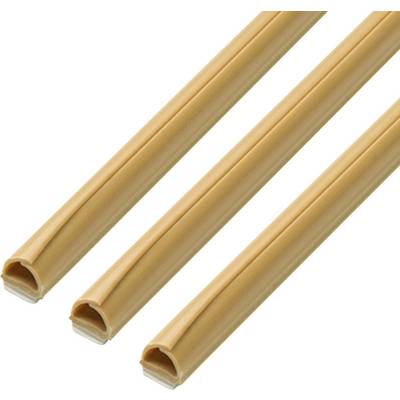 Tre canali in plastica beige, lunghi e rettangolari per l'installazione di cavi, disposti diagonalmente dall'alto a sinistra verso il basso a destra.