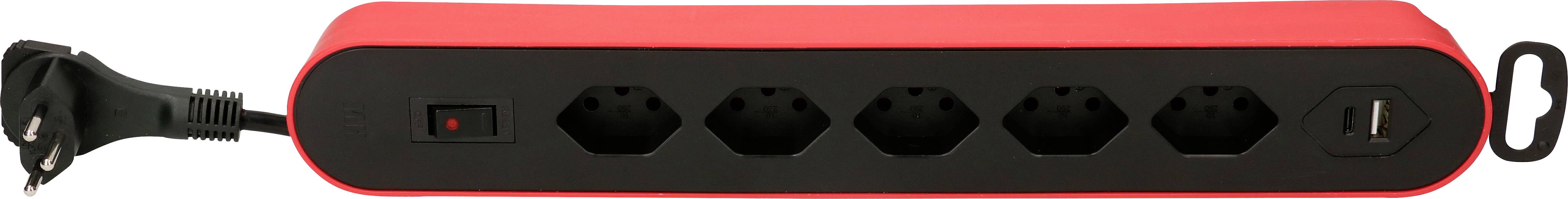Max Hauri 160034 Multipresa 1 pezzo Rosso, Nero Spina CH 1 pz.