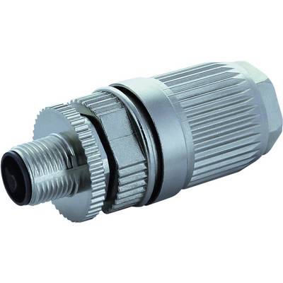 Un connettore metallico scanalato con filettatura a vite, idoneo per applicazioni industriali e connessioni robuste.