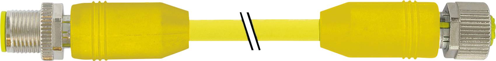 Tubo giallo con tappi terminali argentati, collegati da un tratto flessibile; comunemente utilizzato per condutture di gas o acqua.