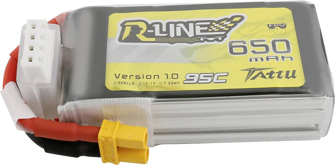 Tattu Batteria ricaricabile LiPo 11.1 V 650 mAh Numero di celle: 3 95 C Softcase