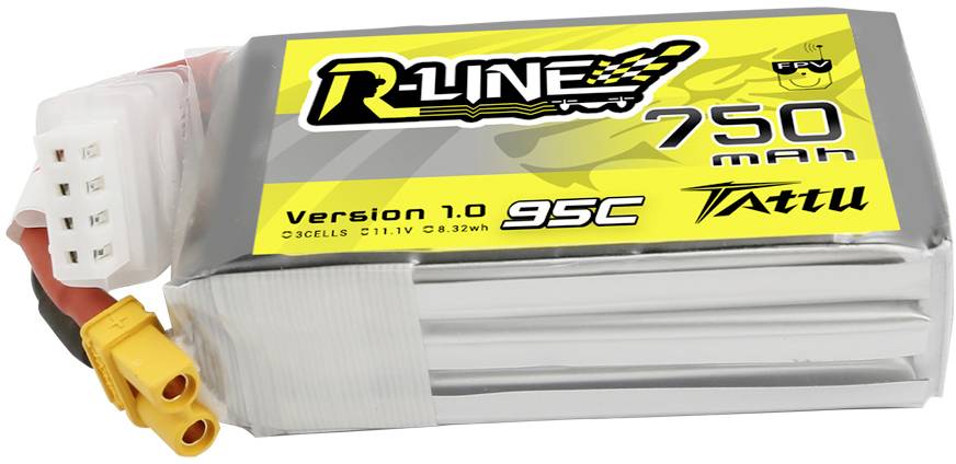 Tattu Batteria ricaricabile LiPo 11.1 V 750 mAh Numero di celle: 3 95 C Softcase