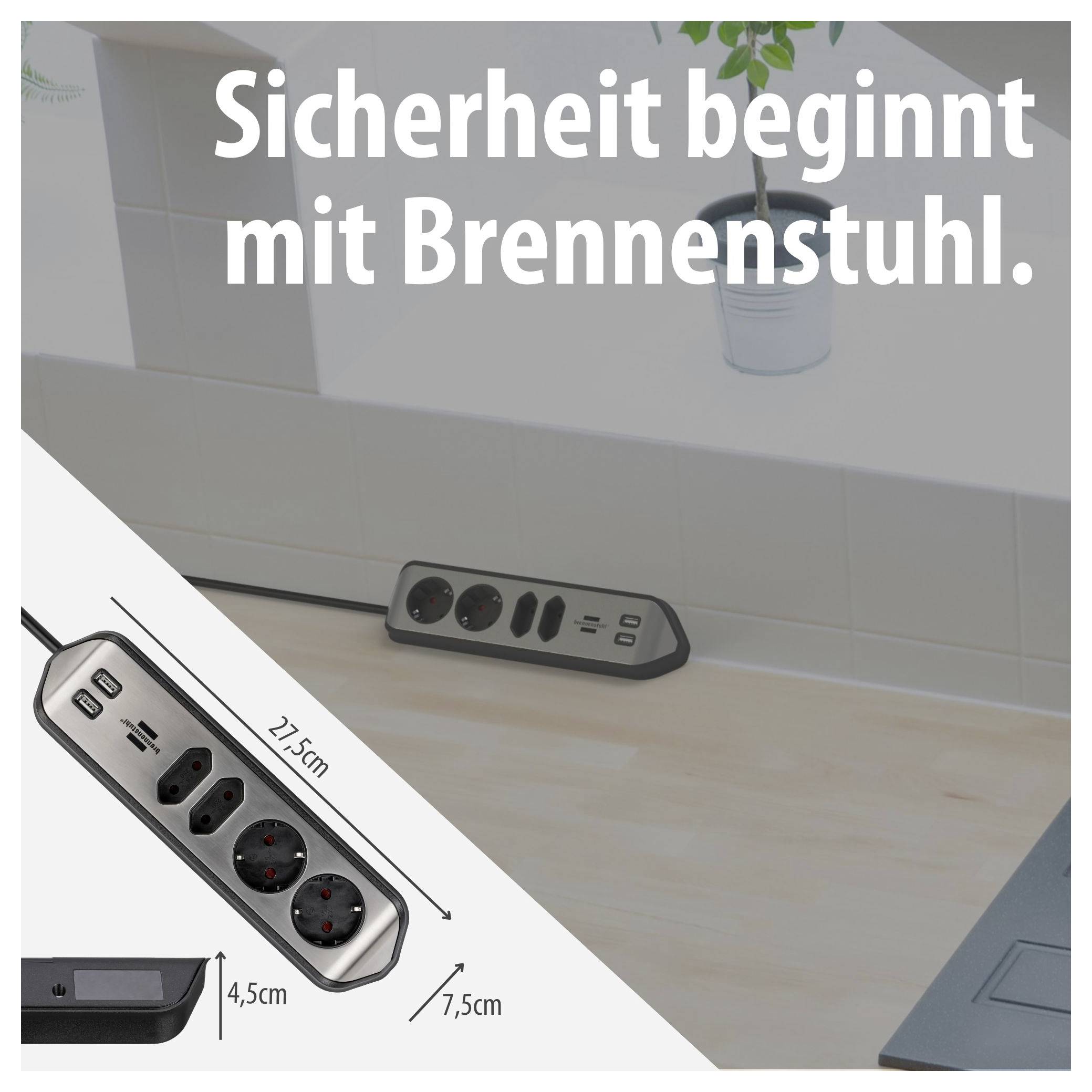 Brennenstuhl 1153590410 Presa di corrente 1 pezzo Argento, Nero Schuko 1 pz.-6