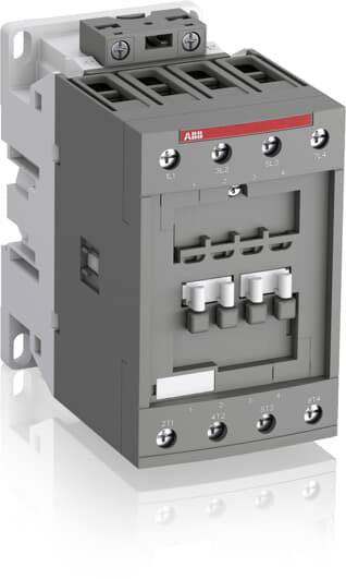 Contattore elettrico con involucro grigio e molteplici connessioni, idoneo per applicazioni industriali per il controllo di motori elettrici.