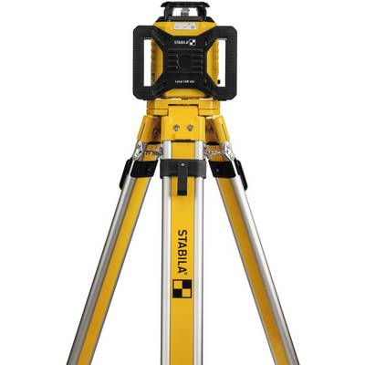 Cavalletto con misuratore laser rosso della marca Stabila, utilizzato per misurazioni e allineamenti precisi nei cantieri edili.
