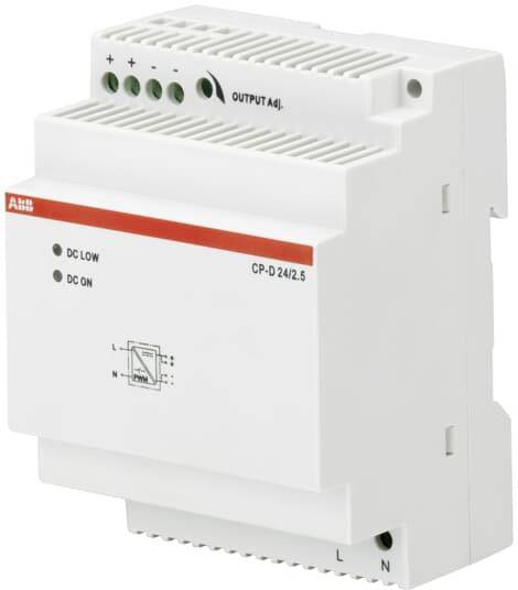 ABB CP-D24/2.5. Gesamtleistung: 60 W. Produktfarbe: Weiß. Breite: 71 mm, Tiefe: 57,5 mm, Höhe: 91 mm. Verpackungsbreite: