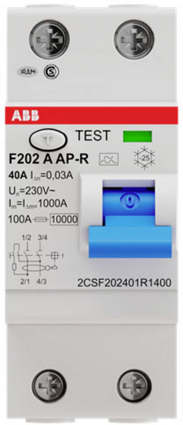 ABB 2CSF202401R1400 F202 A-40/0,03 AP-R Interruttore differenziale A 2 poli 40 A 0.03 A 230 V