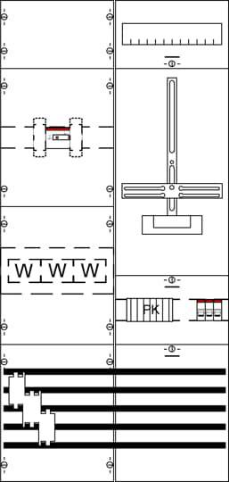 Diagramma con diversi simboli di segnaletica stradale e marcature stradali, compresi frecce, linee e la lettera 'W'.