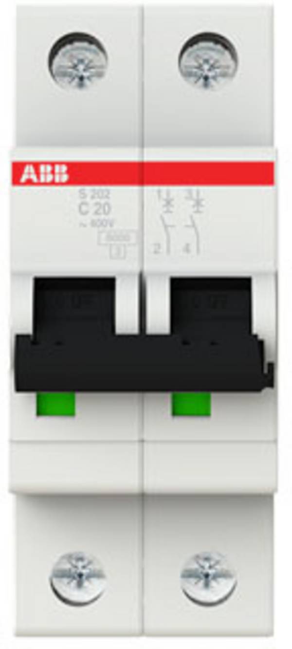 <br> ABB<br> 2CDS252001R0204<br> S202-C20<br> Interruttore magnetotermico<br> <br> <br> <br> 2 poli<br> 20 A<br> <br> <br>