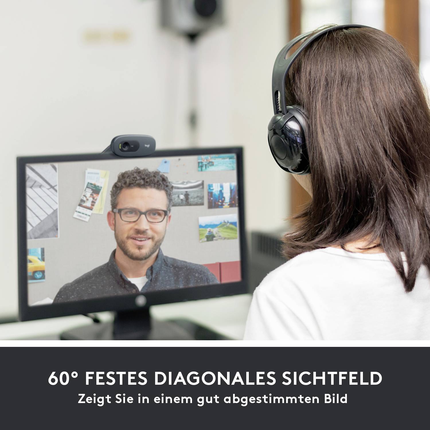 Logitech C505 Webcam HD Morsetto di supporto-5