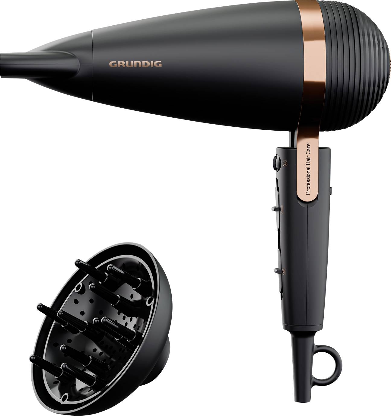 Grundig NaturaShine Ionic Asciugacapelli Nero, Rosa oro-1