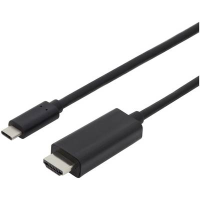 Un cavo nero con una porta USB-C su un lato e una porta HDMI sull'altro lato.