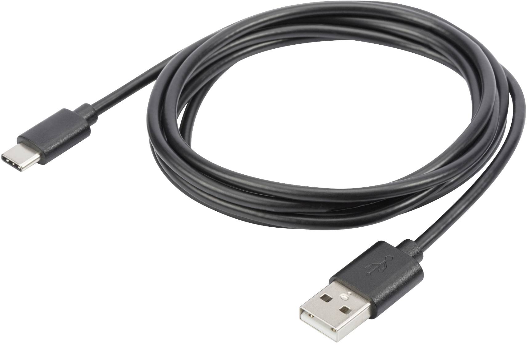 Digitus Cavo USB USB 2.0 Spina USB-C®, Spina USB-A 1.80 m Nero Schermato, doppia schermatura AK-990960-018-S-0