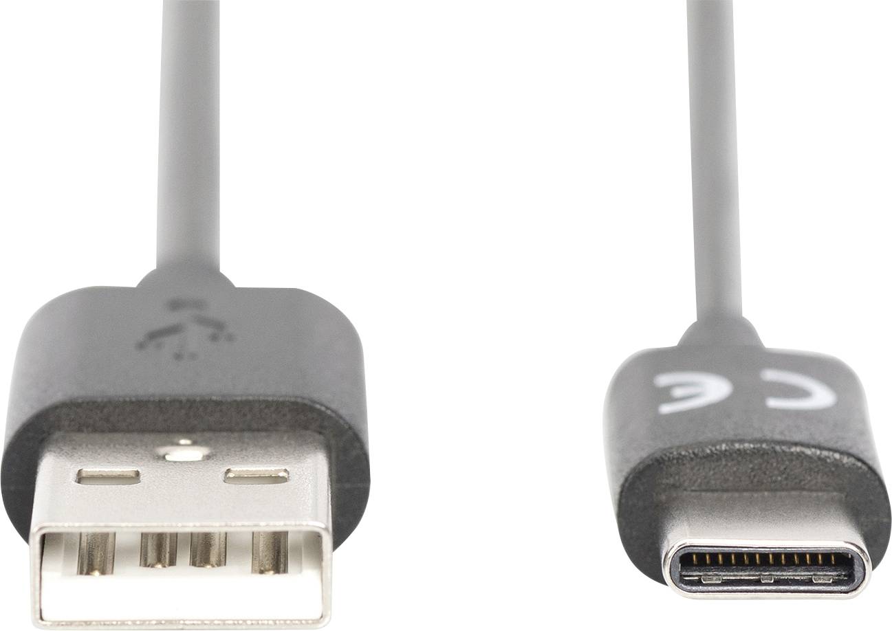 Digitus Cavo USB USB 2.0 Spina USB-C®, Spina USB-A 1.80 m Nero Schermato, doppia schermatura AK-990960-018-S-2