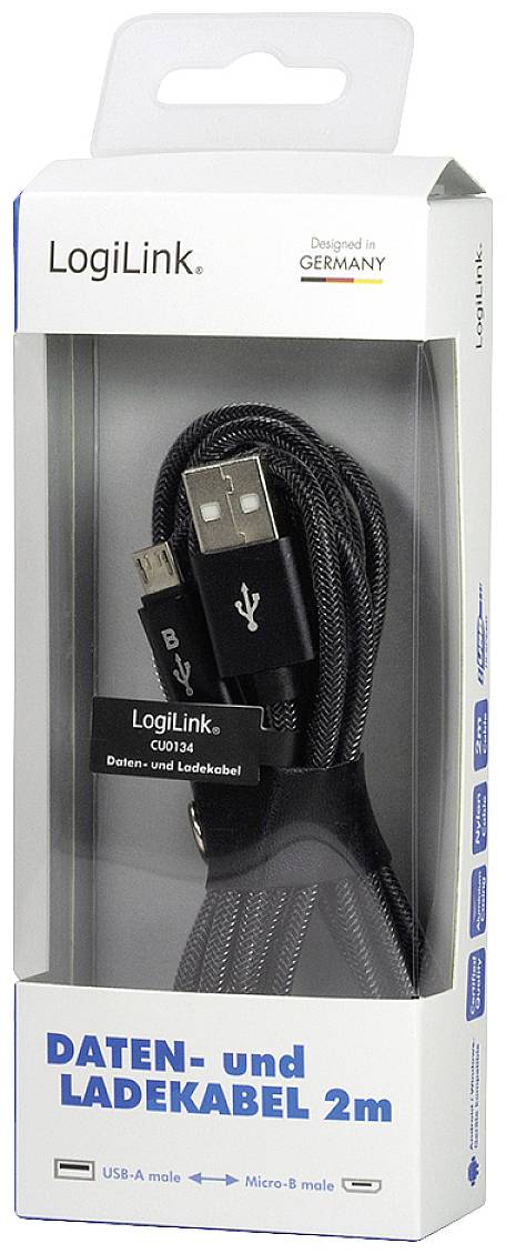 LogiLink Cavo USB Spina USB-C® 2 m Multicolore CU0134-3