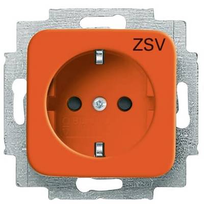 Presa arancione con la scritta 'ZSV', installata in un supporto metallico.