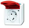 ABB 2CKA002083A0825 presa contatto di terra con coperchio IP44 Rosso, Rosso rubino