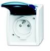ABB 2CKA002017A0763 presa contatto di terra Protezione per i bambini IP44 Grigio (RAL 7035), Blu-Verde