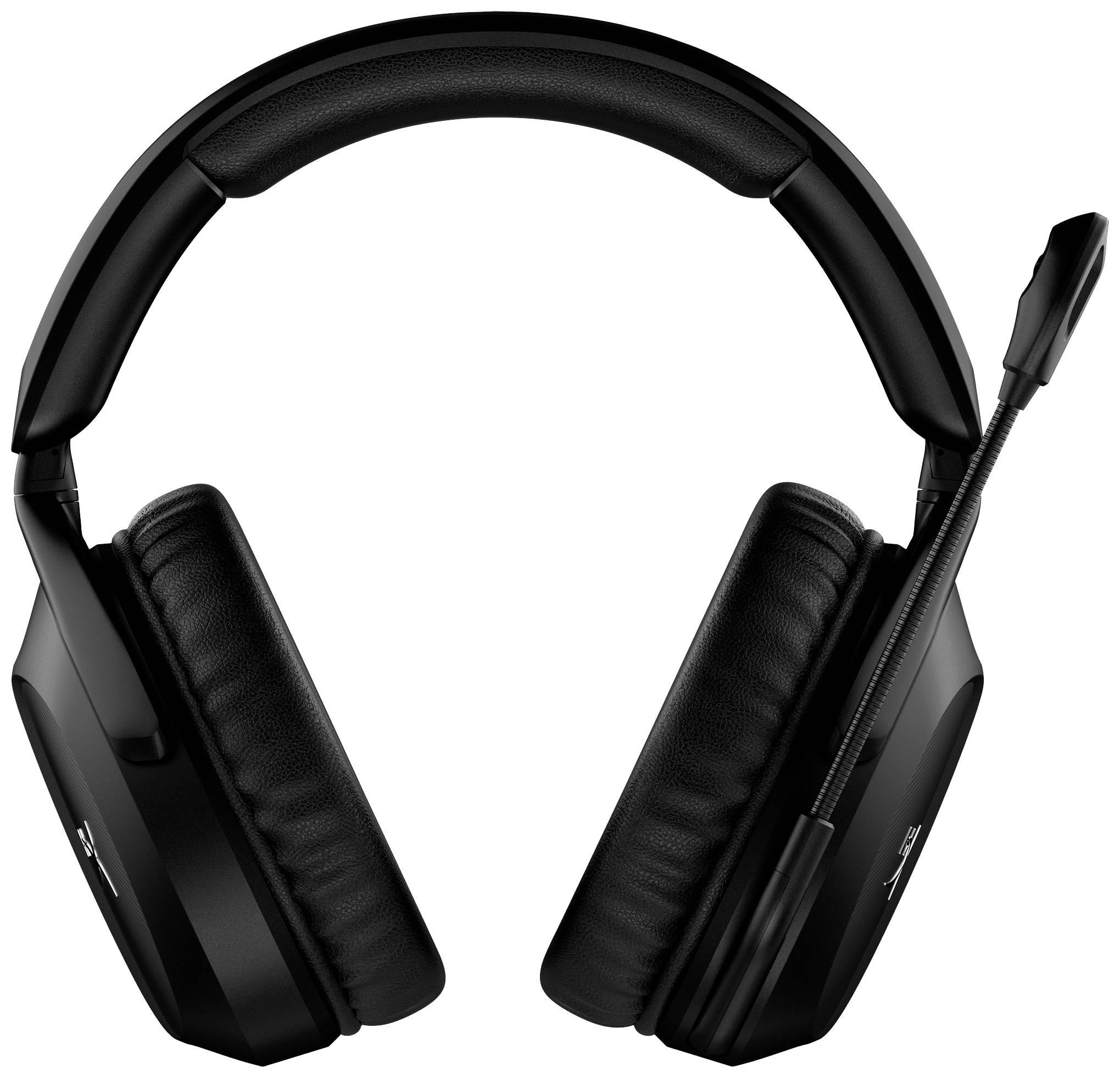 Cuffie da gaming nere con microfono, padiglioni imbottiti e archetto regolabile, ideali per un'esperienza di gioco confortevole.