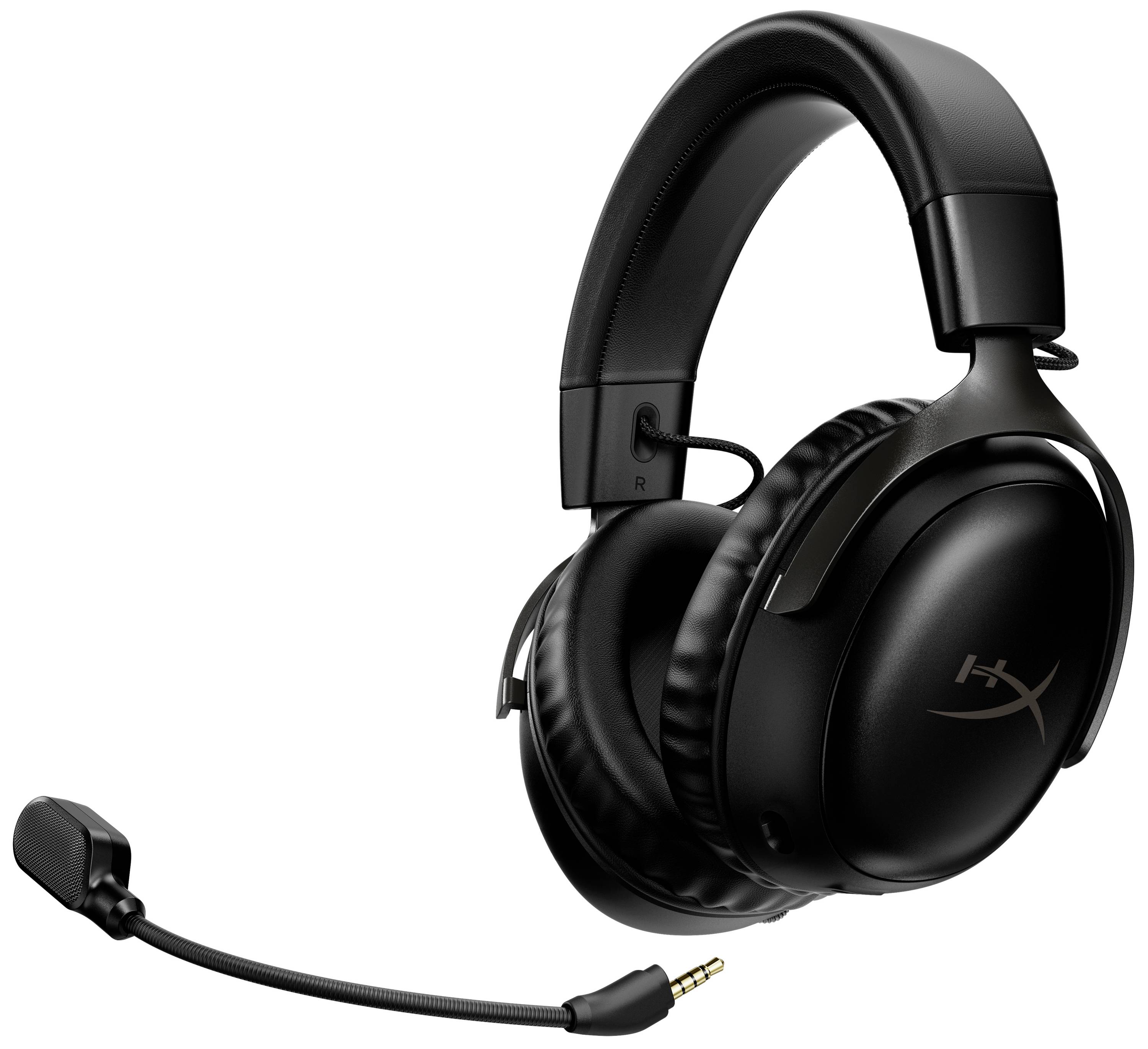 Un headset gaming nero con braccio del microfono visibile a sinistra accanto ai padiglioni auricolari. Adatto per PC e console.