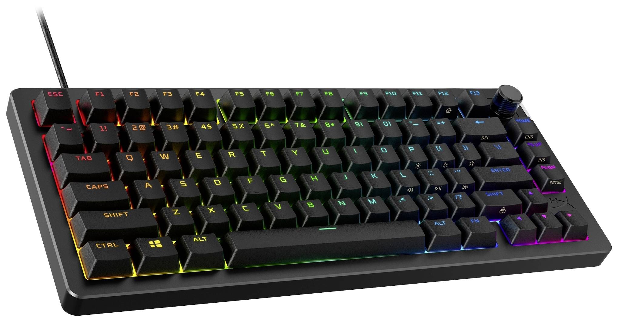 HyperX Alloy Rise Gaming 75-GR Cablato Tastiera da gioco Tedesco, QWERTZ Nero Illuminato