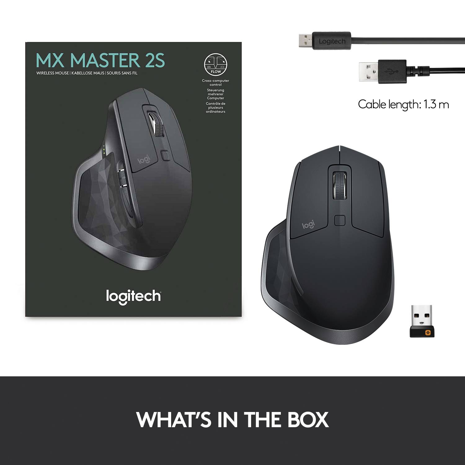 Logitech Logitech MX Master 2S - Maus - Laser - 7 Tasten Mouse ergonomico Senza fili (radio) Laser Multicolore 5 Tasti 4-17