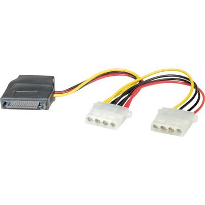 Cavo adattatore SATA-a-Molex con due connettori bianchi e un connettore nero. Utilizzato per l'alimentazione dei dischi rigidi.