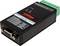 Convertitore ROLINE da RS-232 a RS-422/485 nero con barra di connessione verde. Collega interfacce seriali per la trasmissione dati.