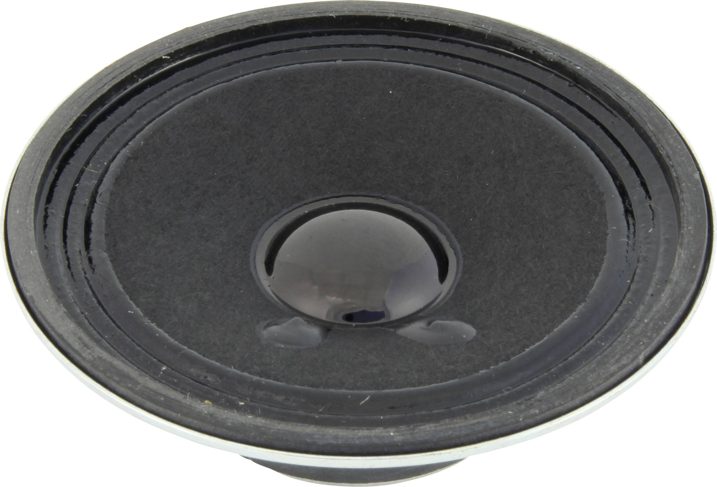 Altoparlante in primo piano con cono nero, che mostra la membrana e il coperchio antipolvere. Adatto per applicazioni audio.