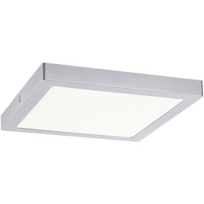 Plafoniera LED rettangolare con cornice in argento e diffusore opaco bianco. Design minimale, ideale per interni moderni.