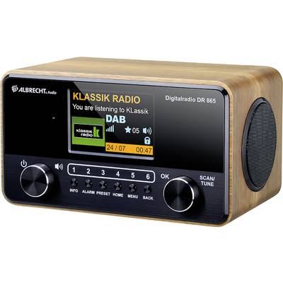Acquista Albrecht DR 865 Radio da tavolo DAB+, FM AUX accessibile , incl.  telecomando, Key Lock , Funzione allarme Legno (scuro) da Conrad