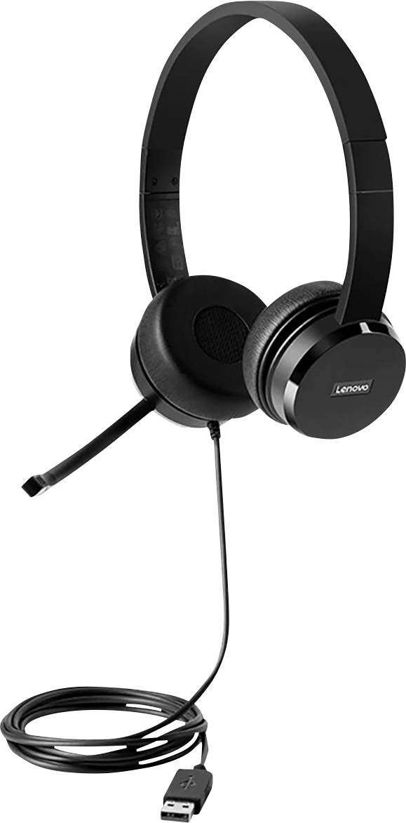 Lenovo 100 Stereo Computer Cuffie On Ear via cavo Stereo Nero-0