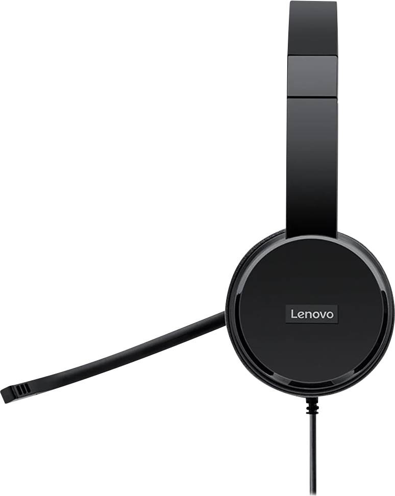 Lenovo 100 Stereo Computer Cuffie On Ear via cavo Stereo Nero-1