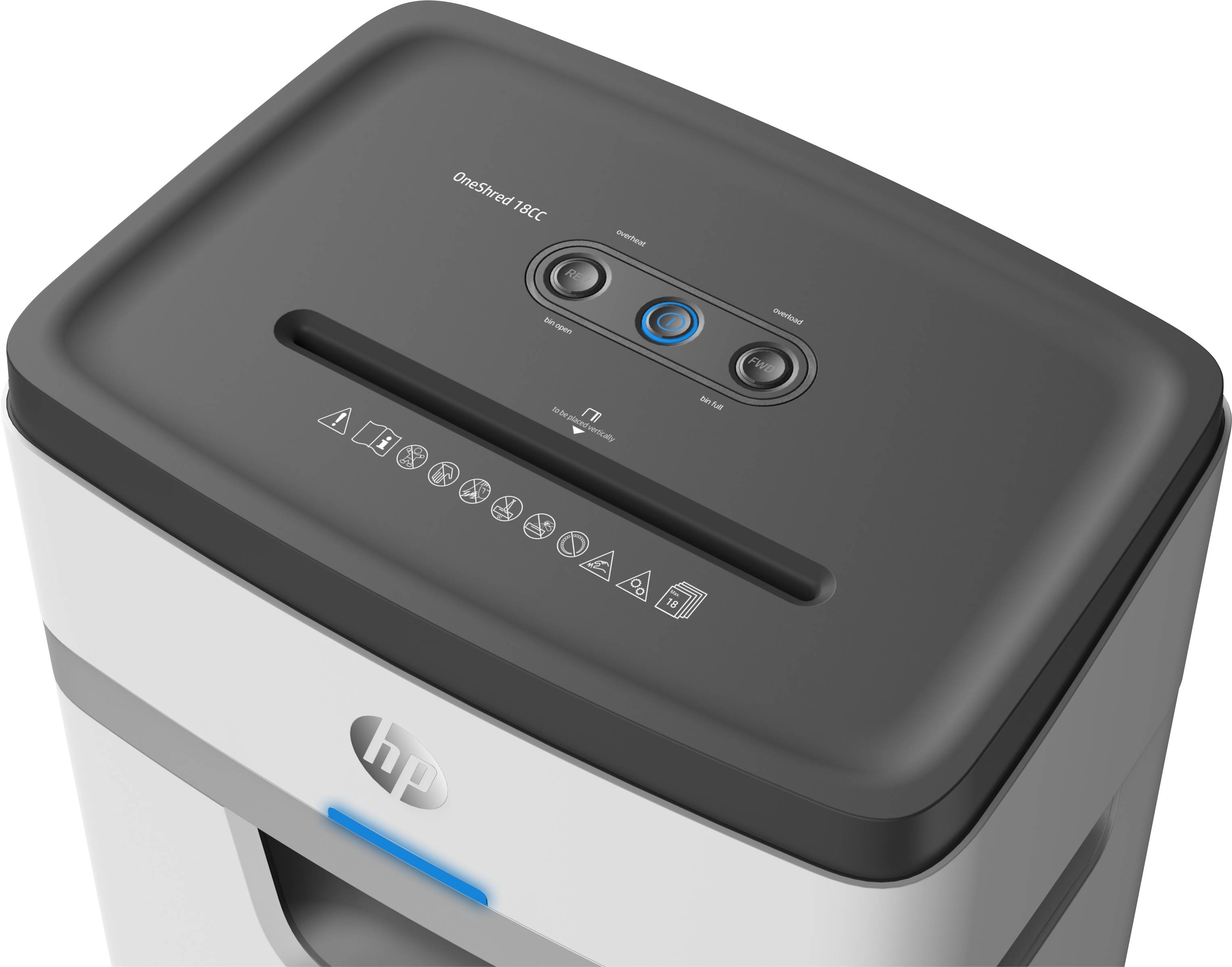HP OneShred 18CC Distruggi documenti 18 Foglio Taglio a frammenti 4 x 35 mm P-4 25 l Distrugge anche Graffette, Carta di-3
