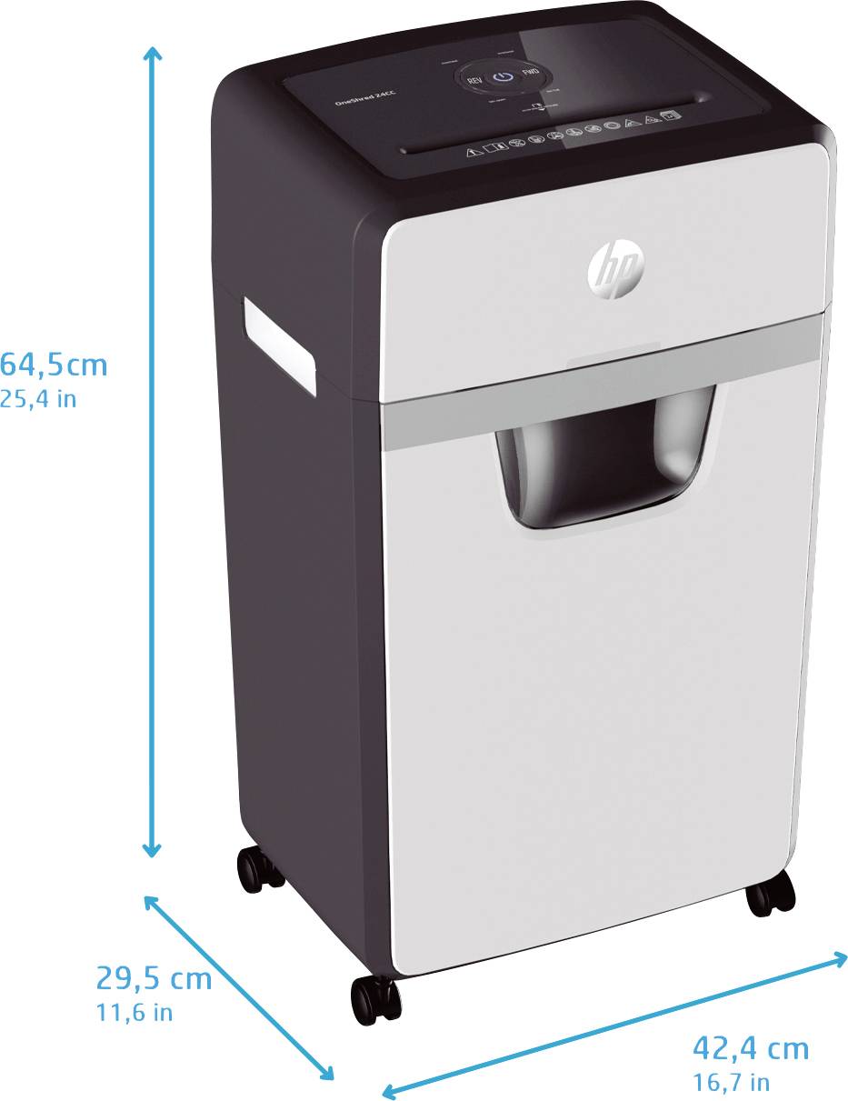 HP OneShred 24CC Distruggi documenti 24 Taglio a frammenti 4 x 35 mm 30 l Distrugge anche Graffette, Carta di credito, P-8