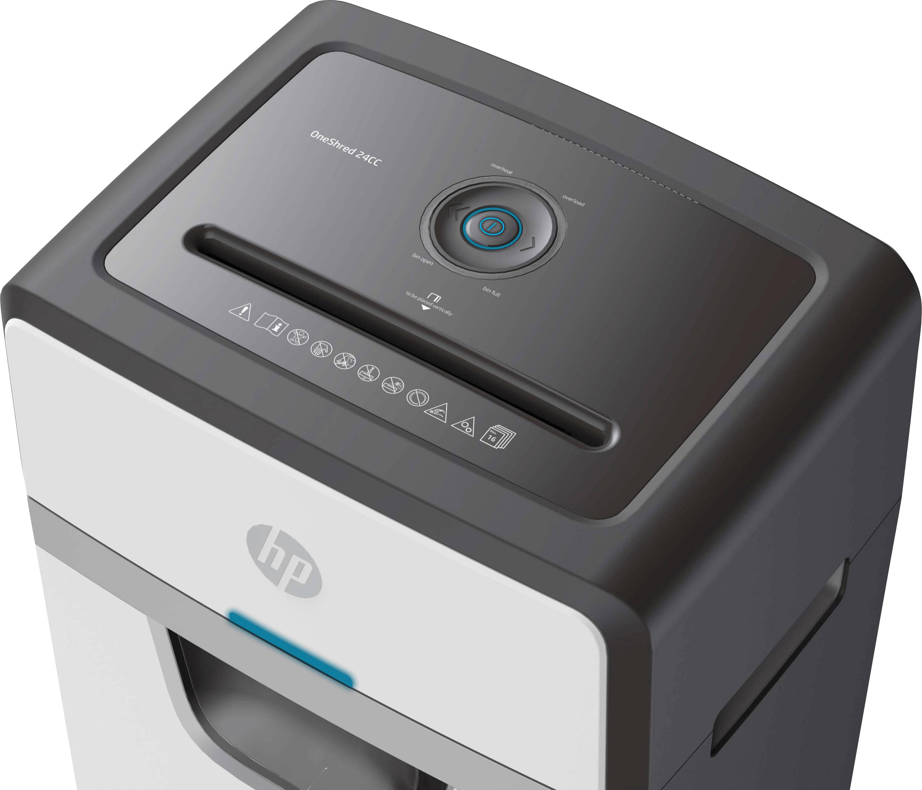 HP OneShred 24CC Distruggi documenti 24 Taglio a frammenti 4 x 35 mm 30 l Distrugge anche Graffette, Carta di credito, P-3