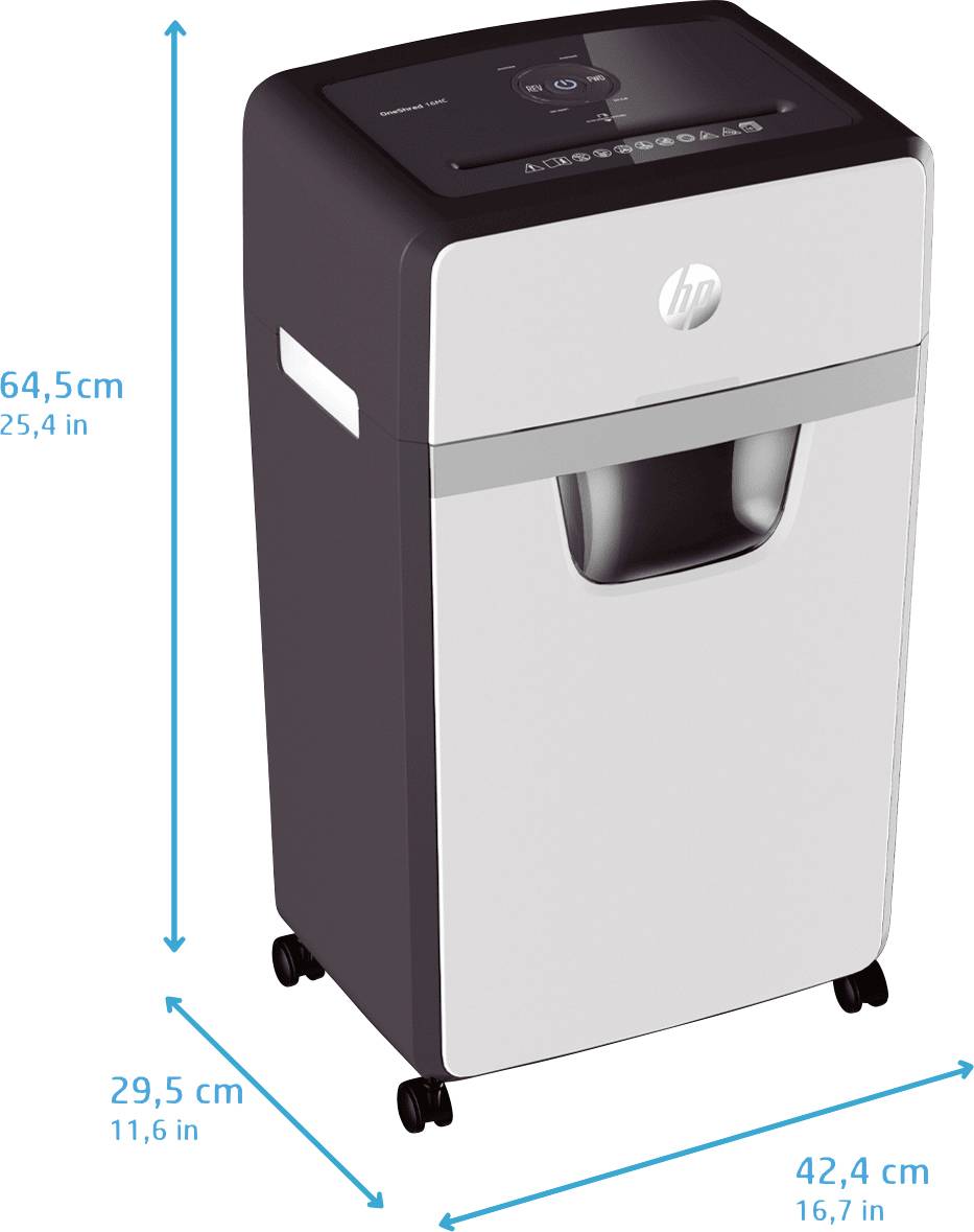 HP OneShred 16MC Distruggi documenti 16 Taglio a frammenti 2 x 15 mm 30 l Distrugge anche Graffette, Carta di credito, P-9