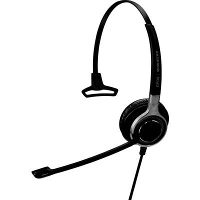 Cuffie over-ear nere con braccio del microfono, contrassegnate con 'EPOS Sennheiser' sull'archetto. Ideali per chiamate e applicazioni audio.