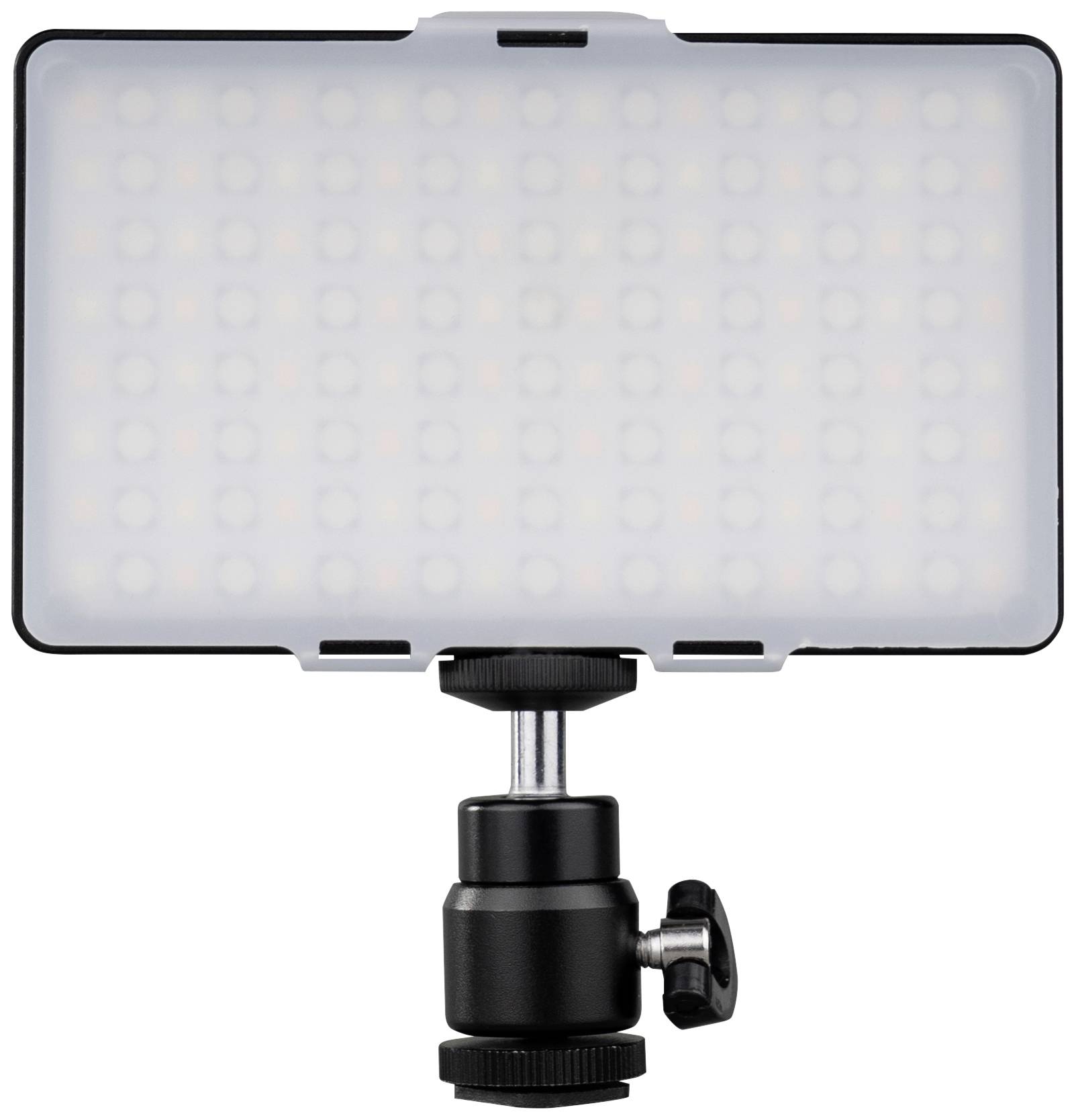 Una luce LED rettangolare con diffusore opaco e supporto per treppiede regolabile. Ideale per fotografi per l'illuminazione.