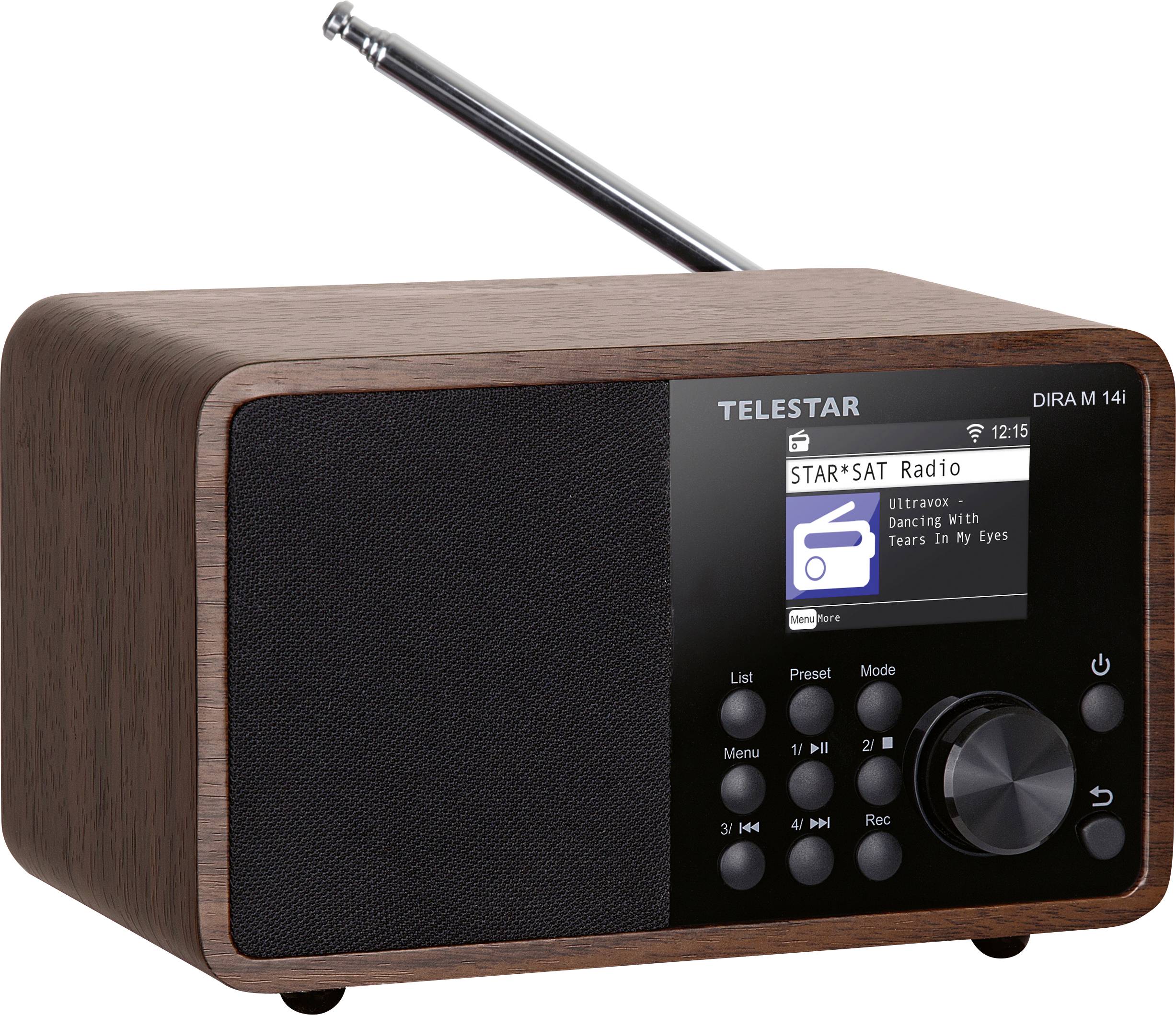 Telestar DIRA M 14i Radio Internet da tavolo Internet, DAB+, FM AUX, Bluetooth, DLNA, USB, WLAN, Internetradio funzione di registrazione , compatibile DLNA, incl. telecomando, Funzione allarme Legno (scuro)