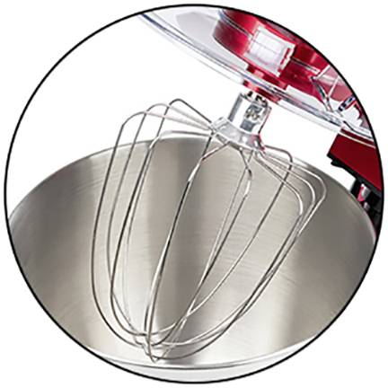 Impastatrice con ciotola in acciaio inox e frusta. Adatta per mescolare impasti e altri ingredienti.
