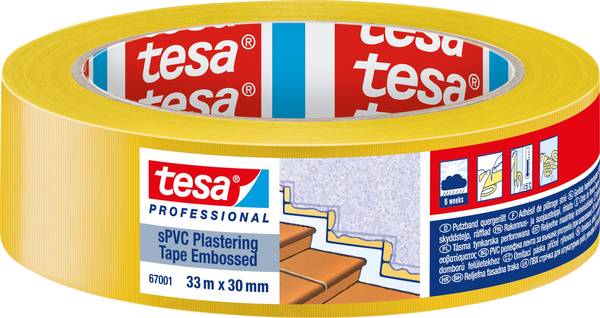 tesa SPVC EMBOSSED 67001-00000-00 Nastro goffrato tesa® Professional Giallo (L x L) 33 m x 30 mm 1 pz.